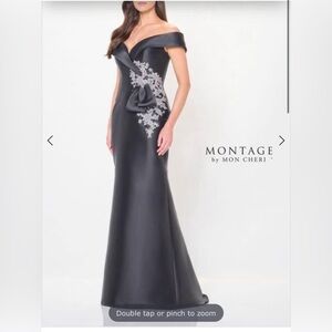 Mon Cheri Elegant Black Dress with Silver Accents